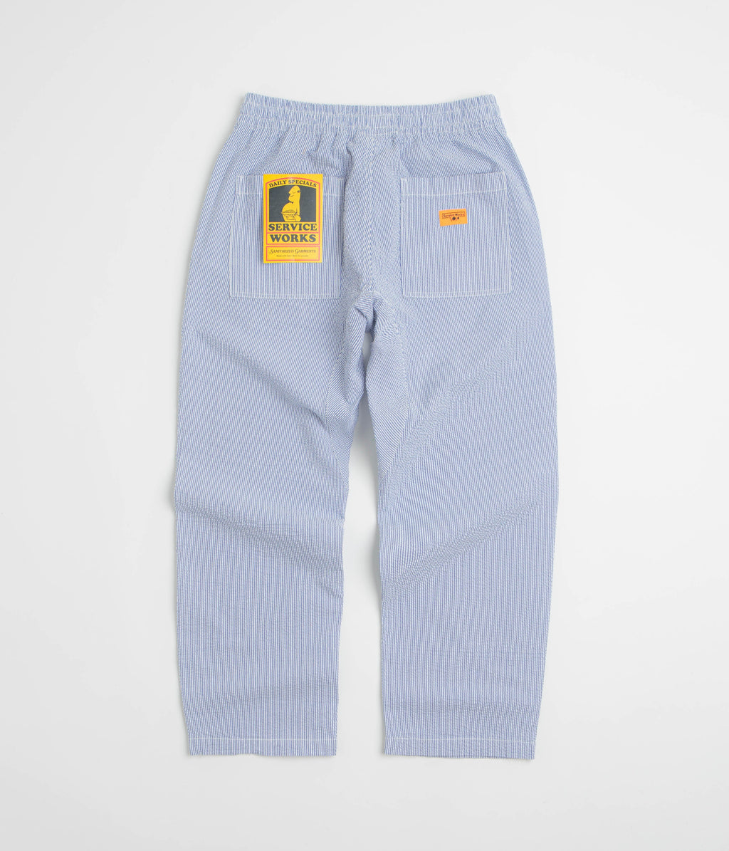 Service Works Seersucker Chef Pants - Navy Stripe