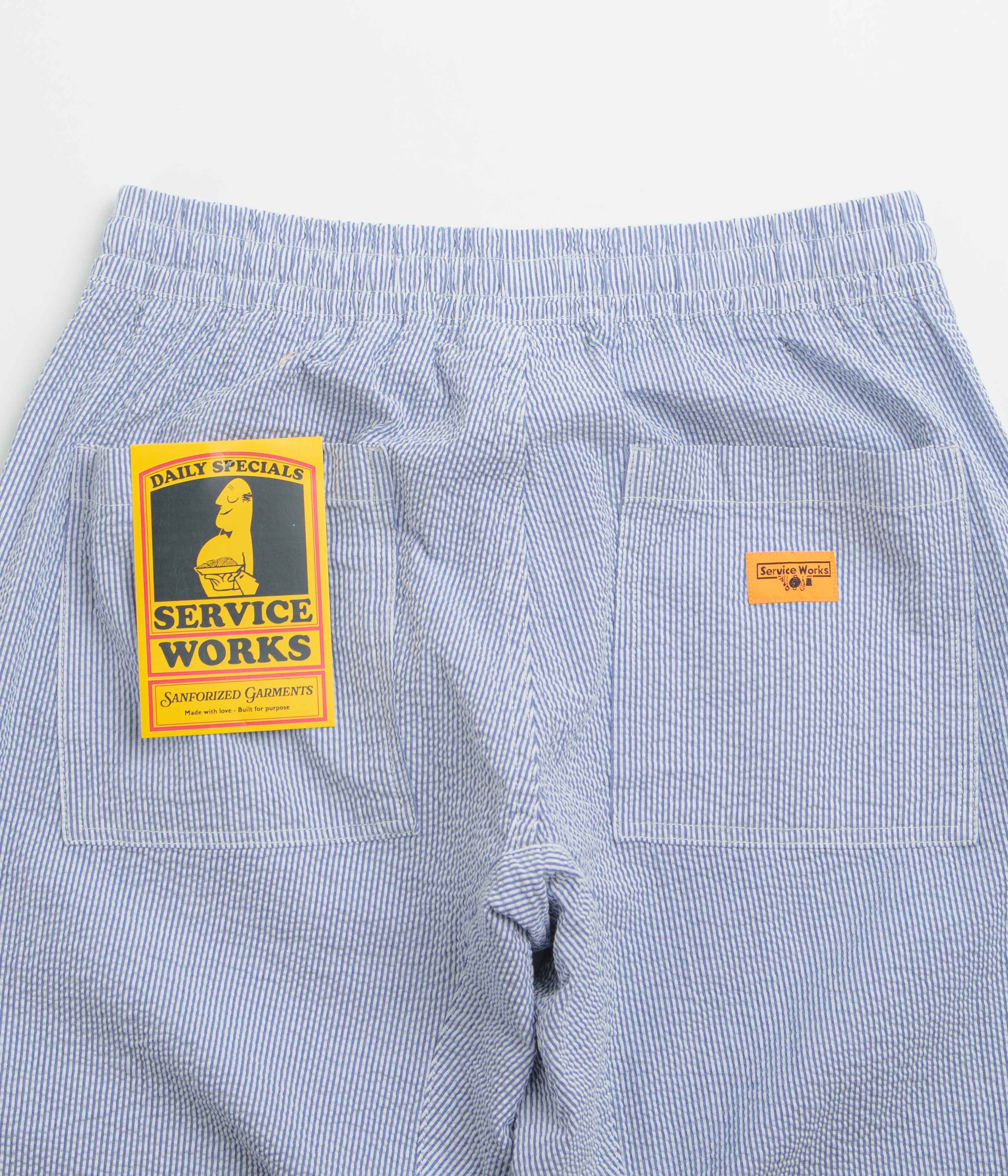Service Works Seersucker Chef Pants - Navy Stripe
