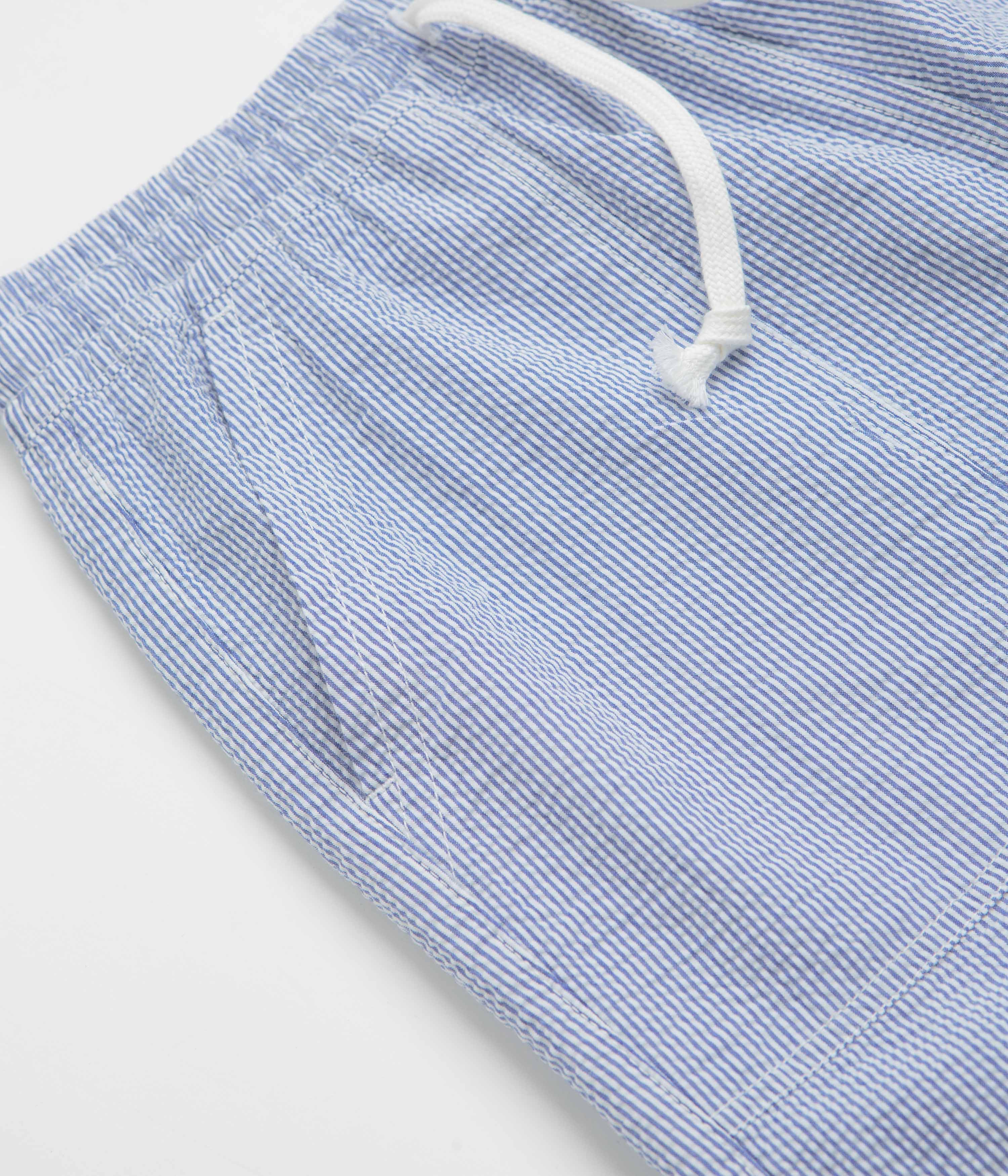 Service Works Seersucker Chef Shorts - Navy Stripe