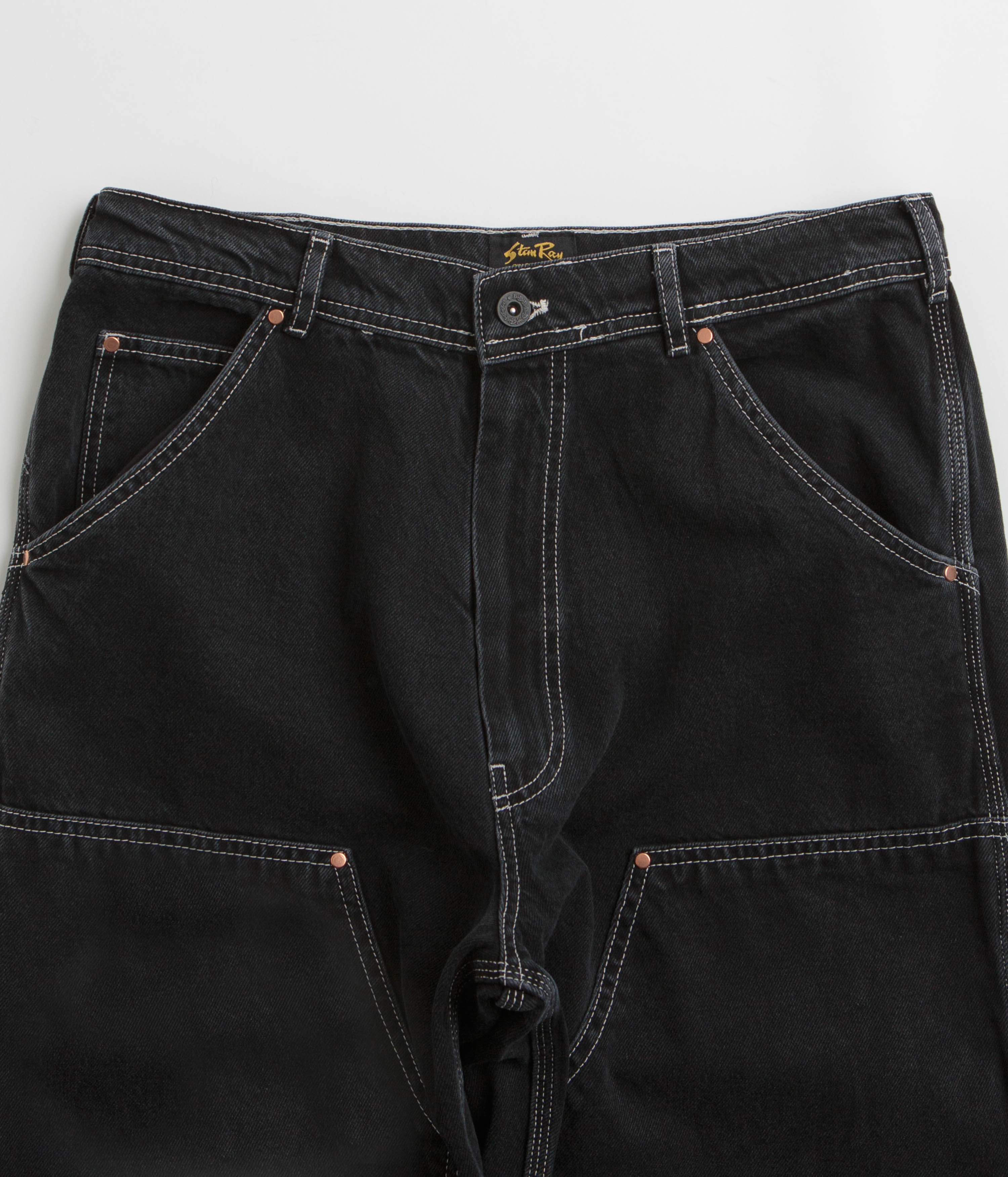 Stan Ray Double Knee Pants - Stonewashed Black Denim