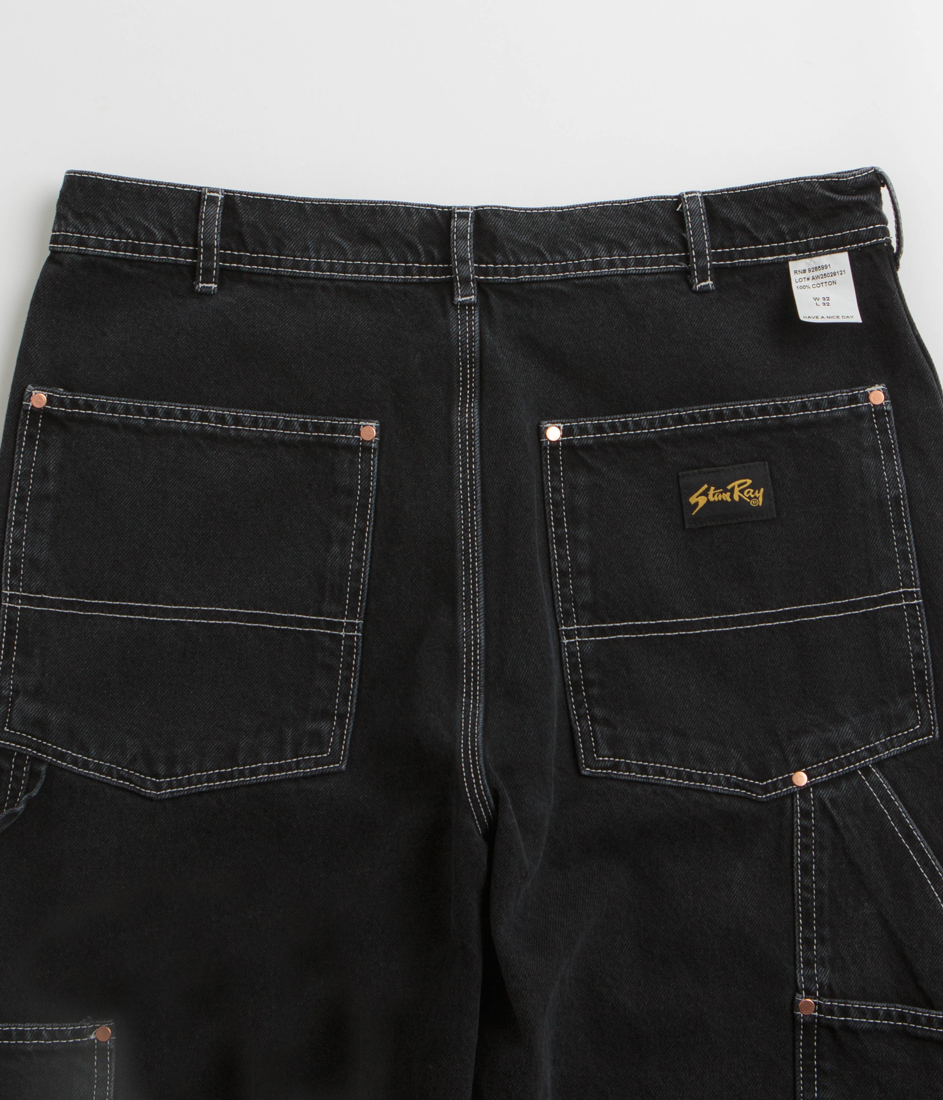 Stan Ray Double Knee Pants - Stonewashed Black Denim