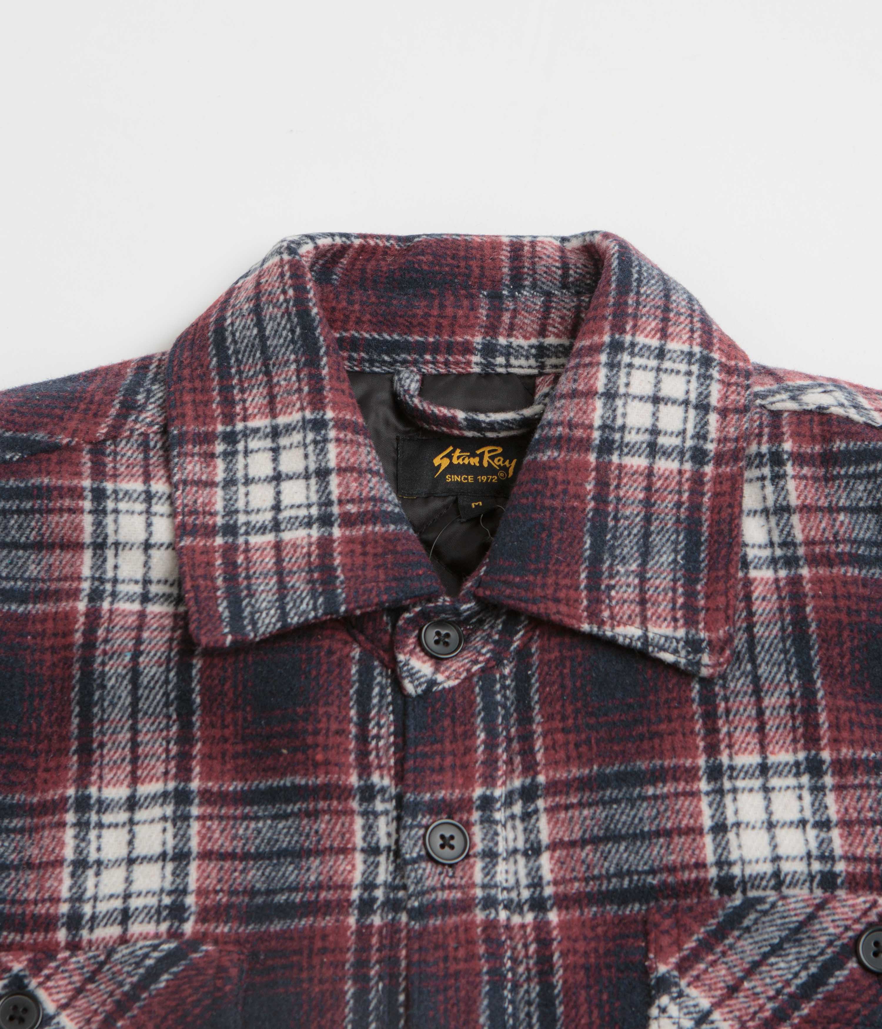 Stan Ray Quilted Plaid Overshirt - Red