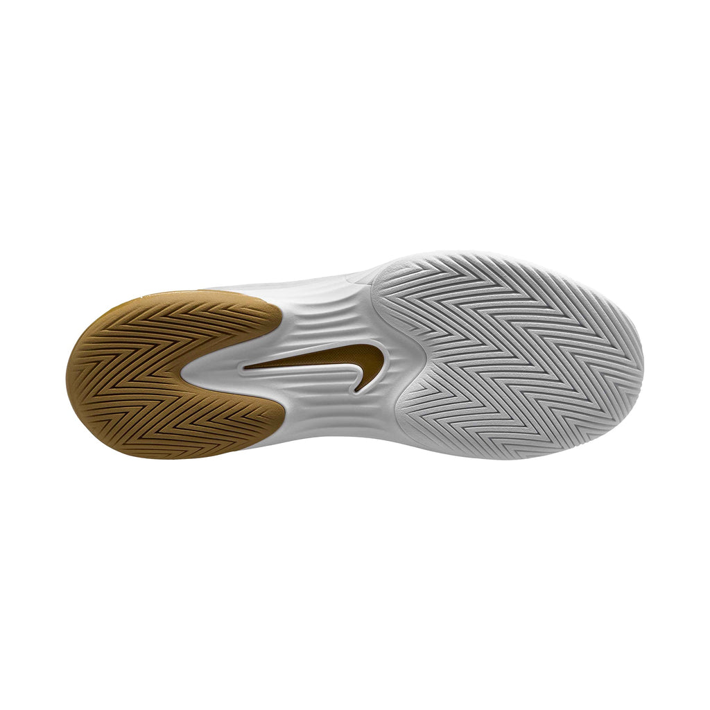 Nike Men's Vapor 12 Hypersmash Hard Court Tennis Shoes in White/Metallic Gold-Pure Platinum
