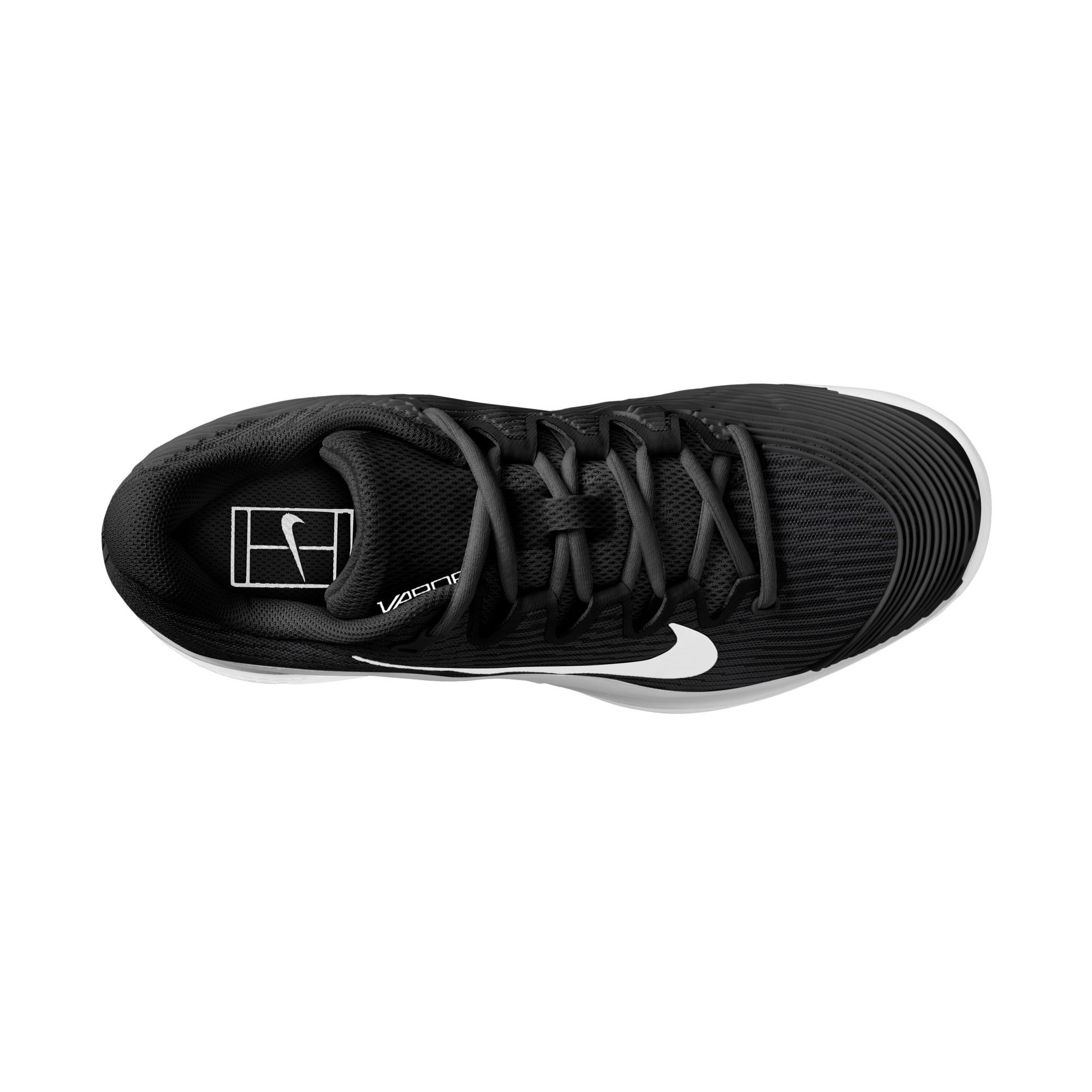 Nike Women's Vapor 12 Hard Court Tennis Shoes in Black/White-Dk Smoke Grey