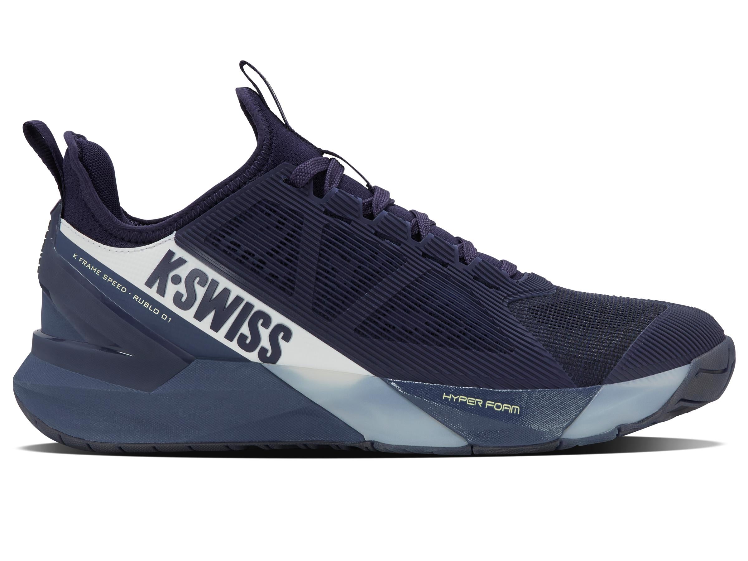 K-Swiss Men's K-Frame Speed Rublo Tennis Shoes in Naval Academy/Vintage Indigo/Blanc De Blanc