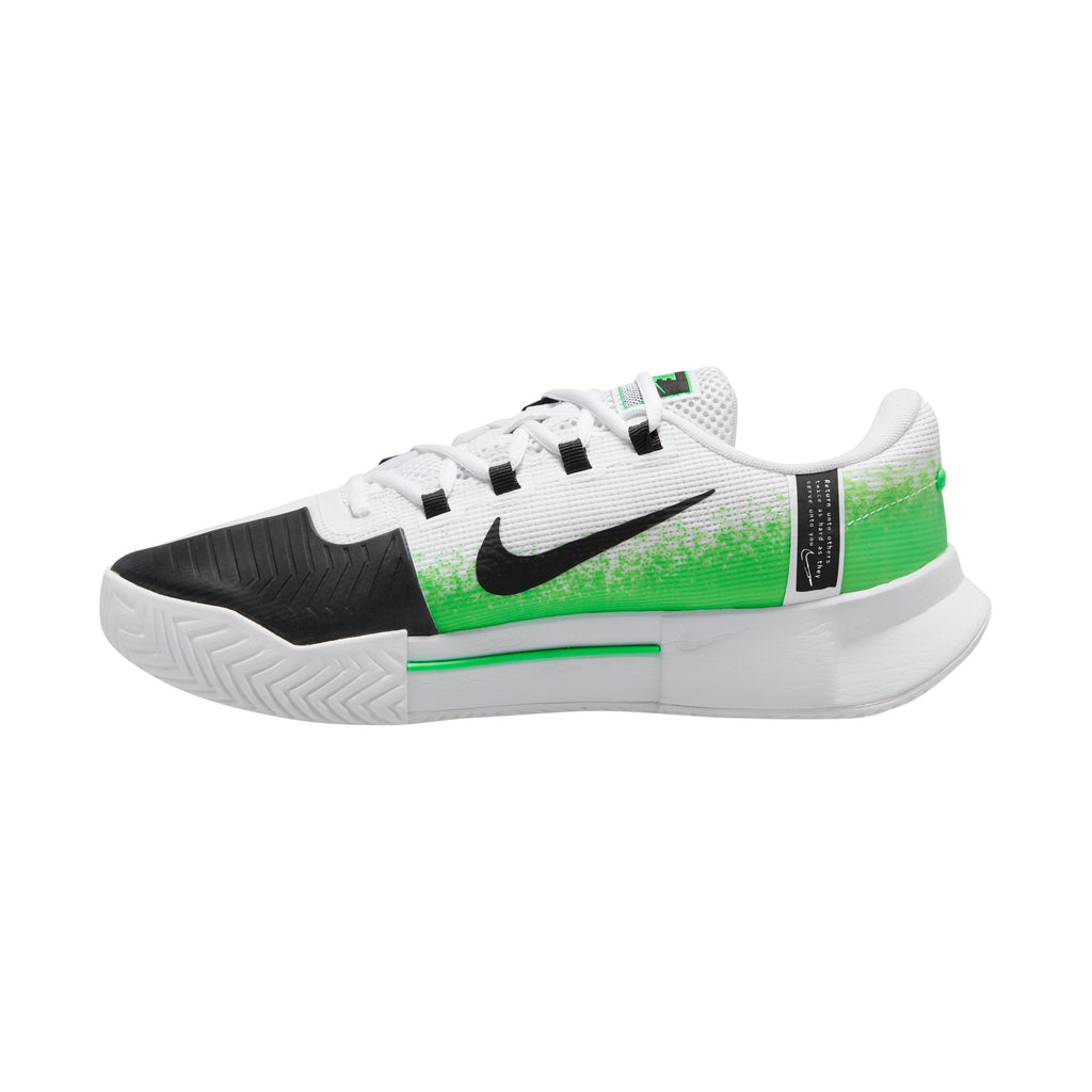 Nike Men's Zoom GP Challenge 1 Tennis Shoes in White/Poison Green-Black