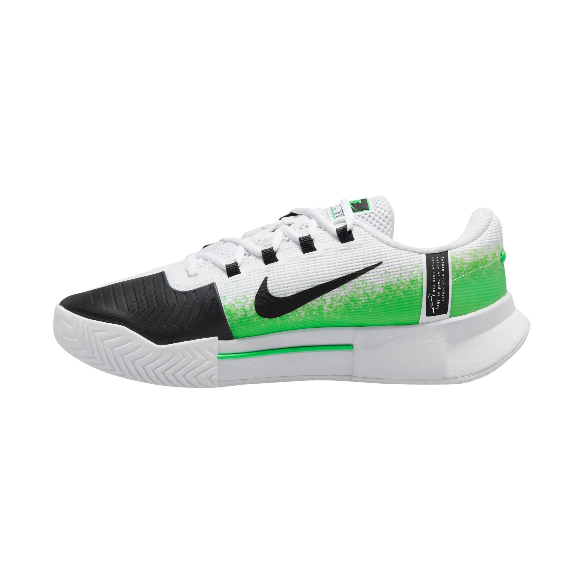Nike Men's Zoom GP Challenge 1 Tennis Shoes in White/Poison Green-Black
