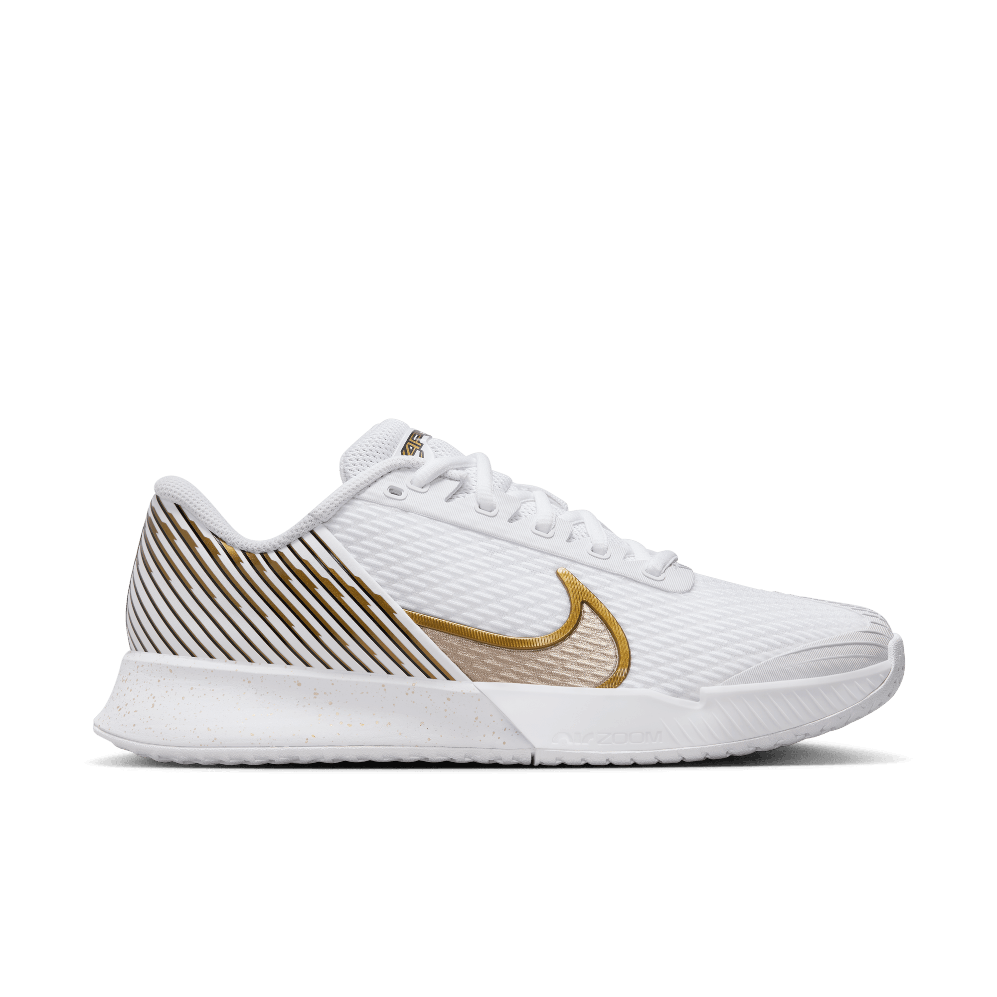 Nike Women's Air Zoom Vapor Pro 2 WMB Shoes in White/Mtlc Gold Grain-Grand Purple