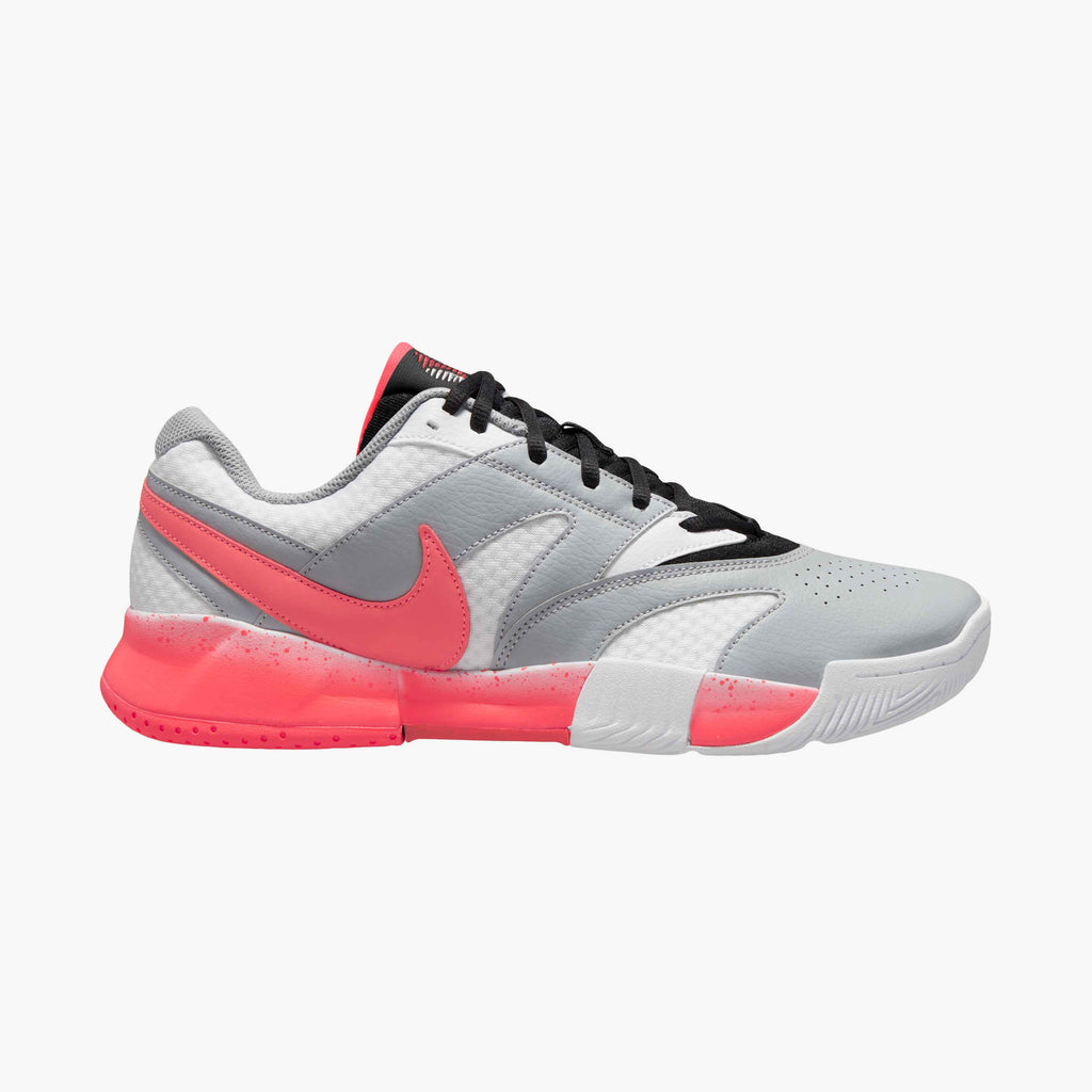 Nike Men's Court Lite 4 Tennis Shoes in White/Hot Lava-Wolf Grey