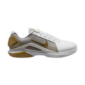 Nike Men's Vapor 12 Hypersmash Hard Court Tennis Shoes in White/Metallic Gold-Pure Platinum
