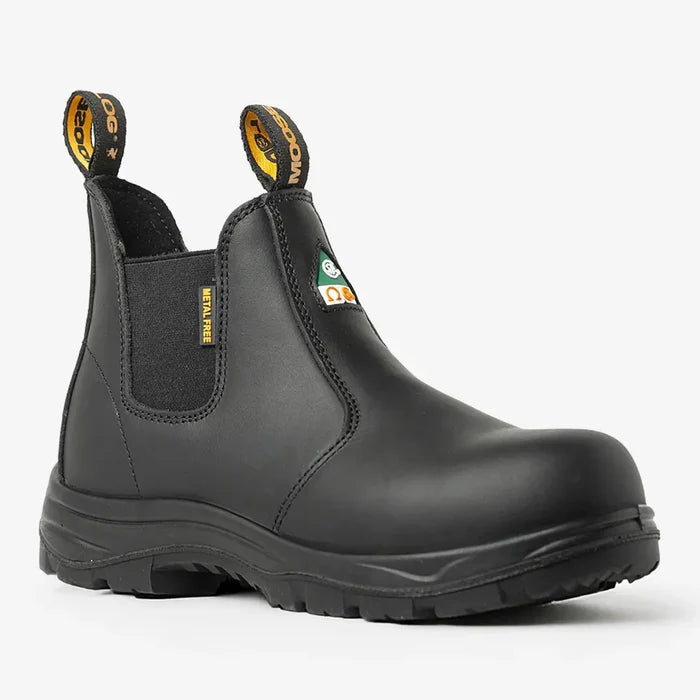 Women's CSA ASTM Composite Toe Chelsea Work Boots - Meadow Black - MooseLog