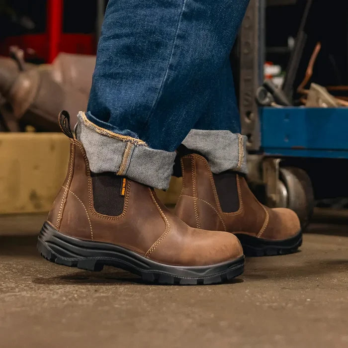 Women's CSA ASTM Composite Toe Chelsea Work Boots - Meadow Brown - MooseLog
