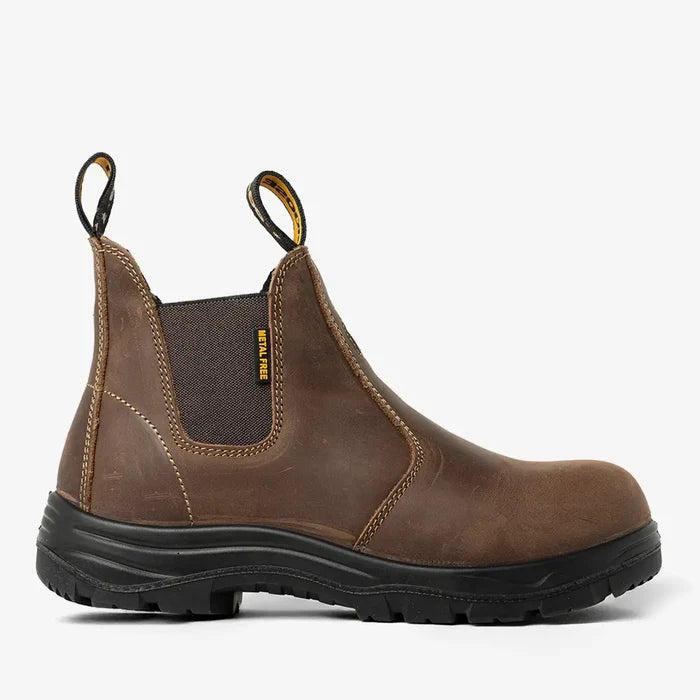 Women's CSA ASTM Composite Toe Chelsea Work Boots - Meadow Brown - MooseLog