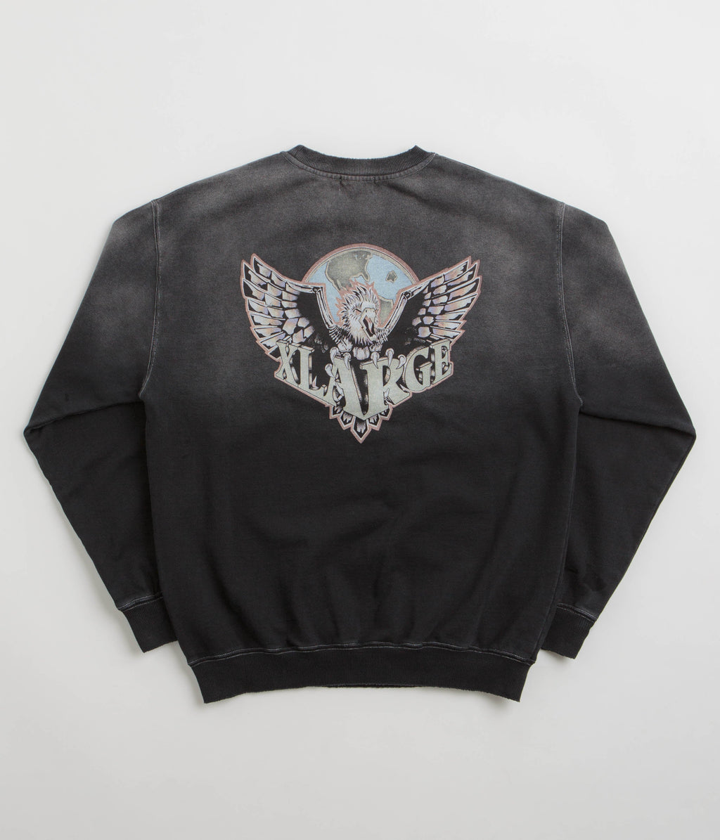 XLarge Eagle Wings To The World Crewneck Sweatshirt - Black