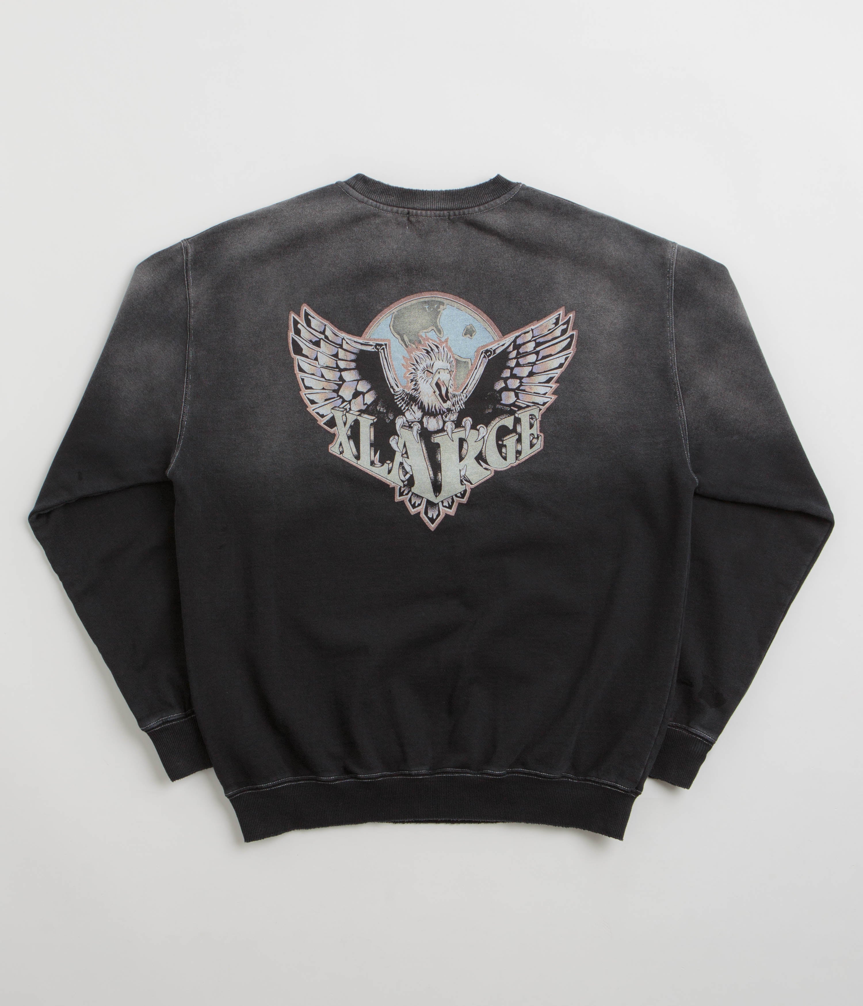 XLarge Eagle Wings To The World Crewneck Sweatshirt - Black