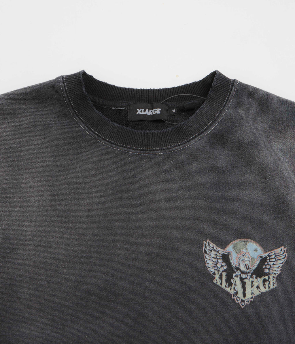 XLarge Eagle Wings To The World Crewneck Sweatshirt - Black