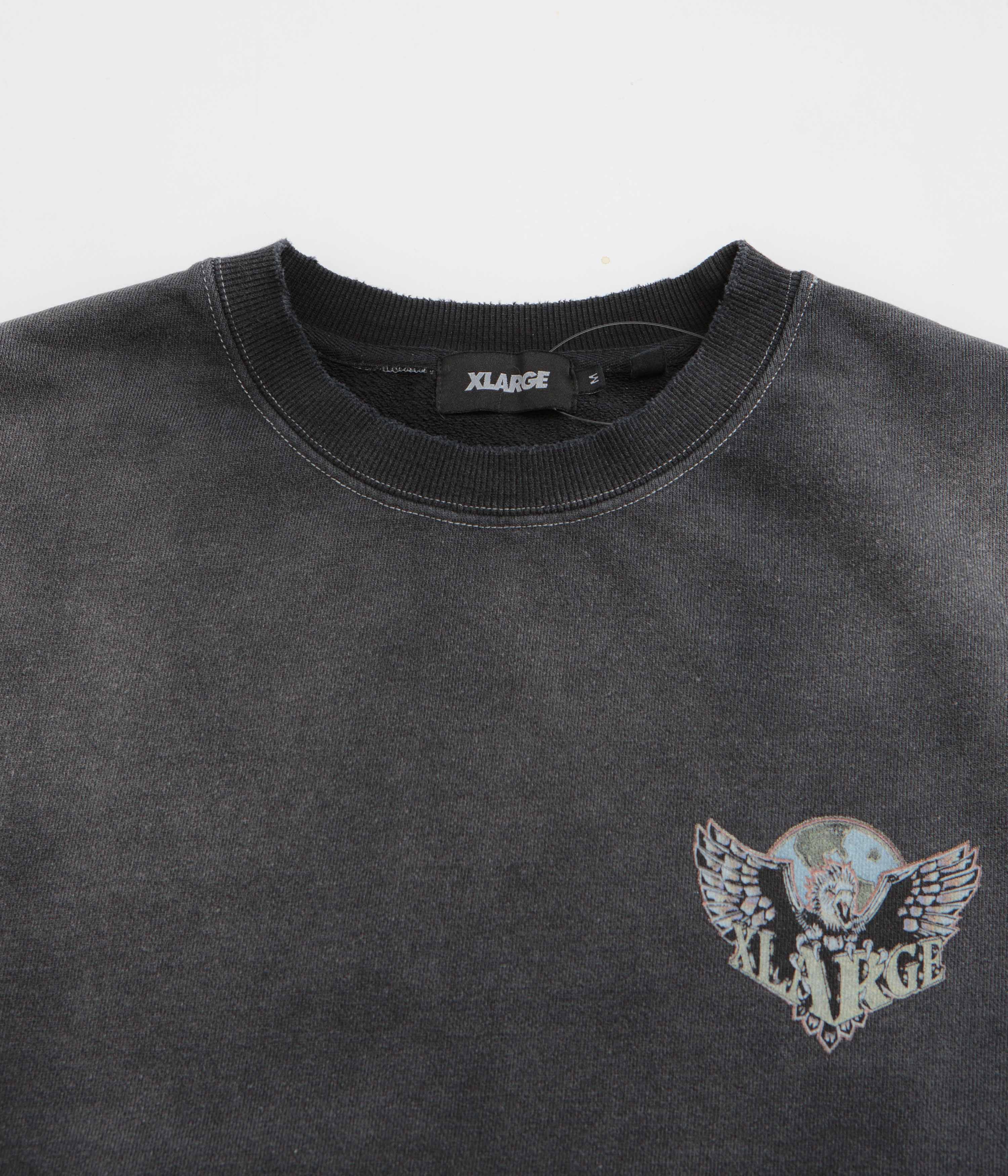 XLarge Eagle Wings To The World Crewneck Sweatshirt - Black