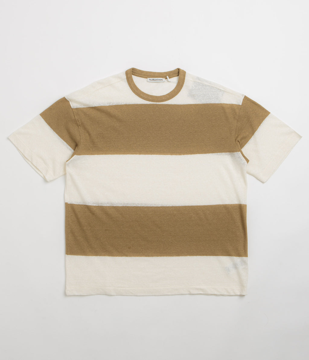 YMC Triple T-Shirt - Taupe / Off White