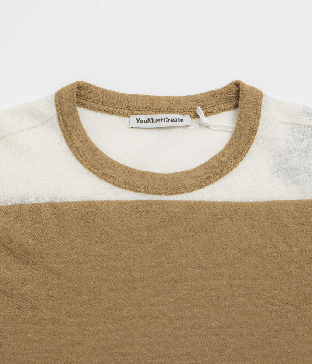 YMC Triple T-Shirt - Taupe / Off White